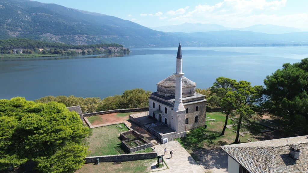 Aerial view of Ali Pasha Mosque inside the Ioannina kastro fortress